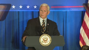 Vice President Mike Pence speaking Thursday in Sterling Heights