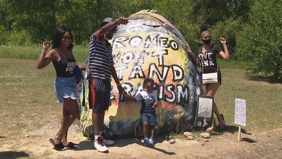 Demonstration held after Black Lives Matter message on Romeo landmark replaced with n-word