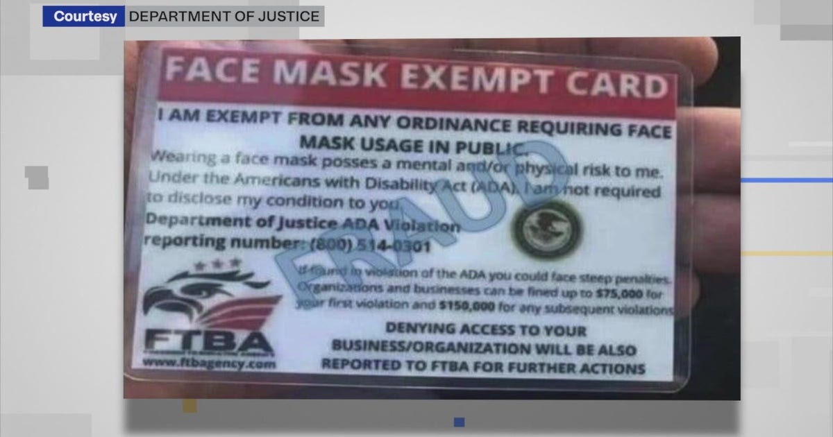 Mask Card Officials warn face mask exemption cards being sold online are a scam ...