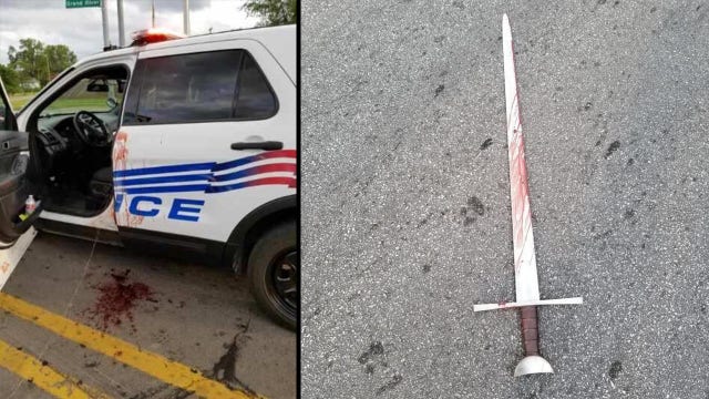 Man who charged at police with sword and dagger, injuring officer, is killed on Detroit's west side