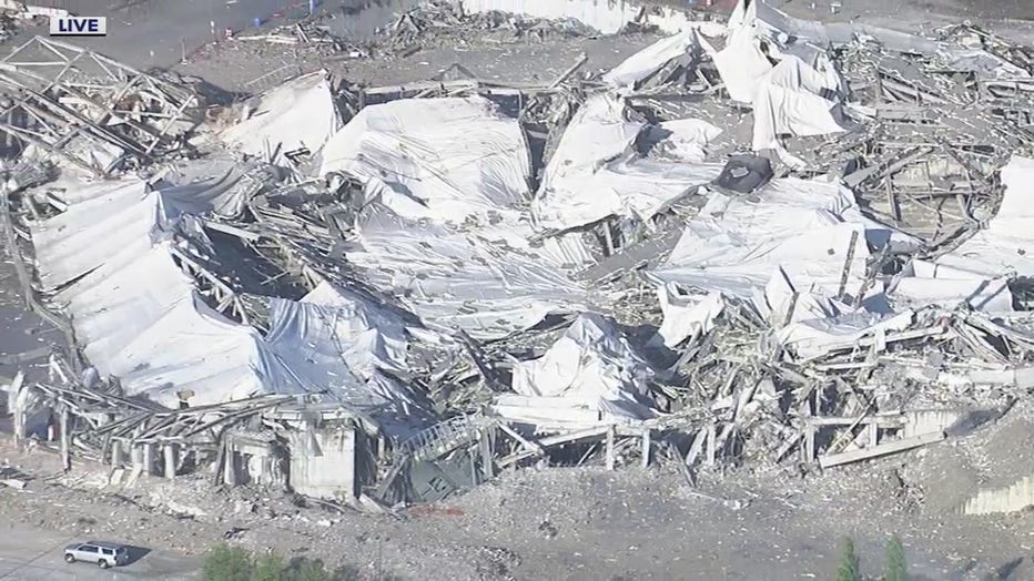 The Palace of Auburn Hills is officially no more after the remains of the  building were imploded