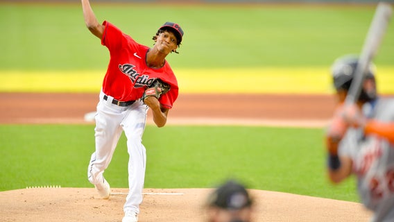 McKenzie strikes out 10 in debut, Indians beat Tigers 6-1
