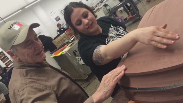 Woman clay models at Ford Motor Co. just like her grandfather did for 40 years