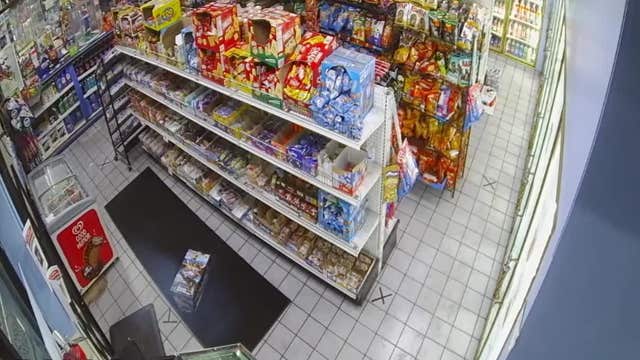 Police search for suspect for lighting box of fireworks inside Detroit gas station