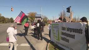 Protest held against proposed Amazon center at State Fairgrounds