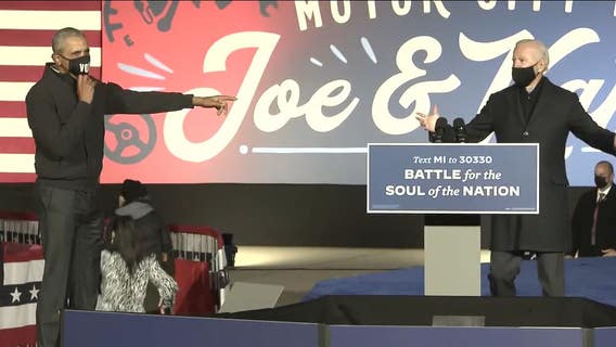 Former President Barack Obama and Joe Biden visit Detroit 3 days before Election Day