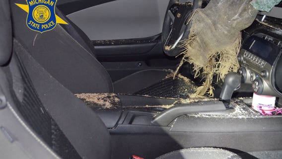 Man crashes truck on I-96, walks onto overpass and throws sandbags at other cars, police say