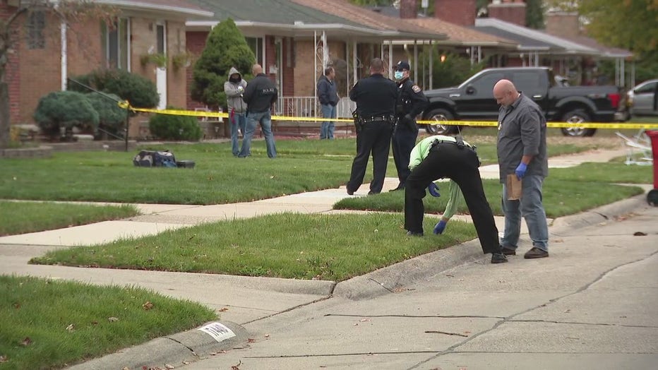 Eastpointe police gather evidence at the scene.