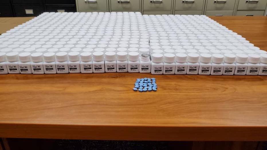 U.S. Customs and Border Protection seized 15,000 pills labeled as Viagra in Chicago on Sunday, Oct. 4, 2020.