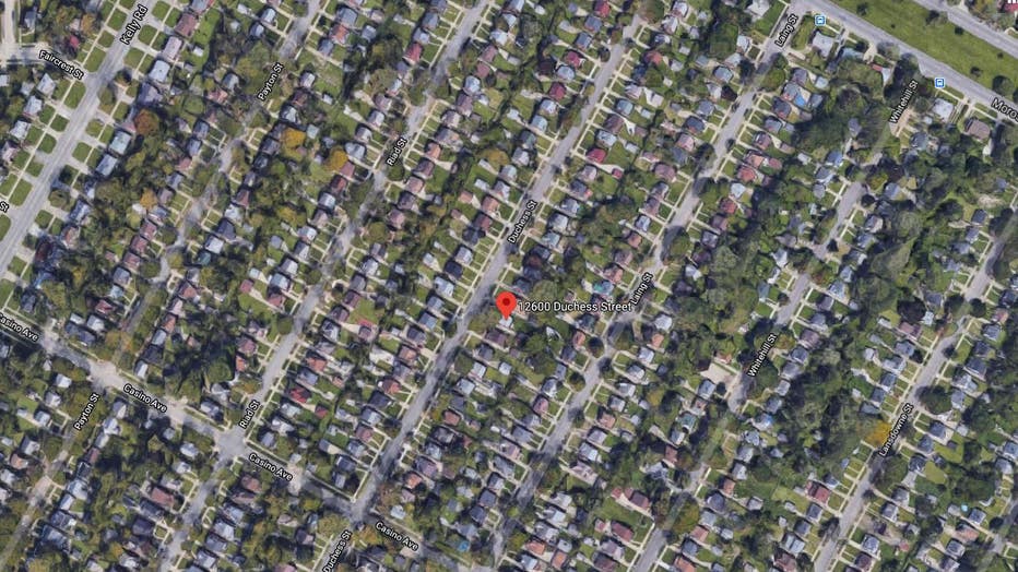 An aerial view of an east side neighborhood in Detroit