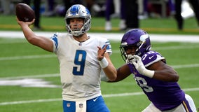 Stafford cleared to play, can't finish Lions' 34-20 loss