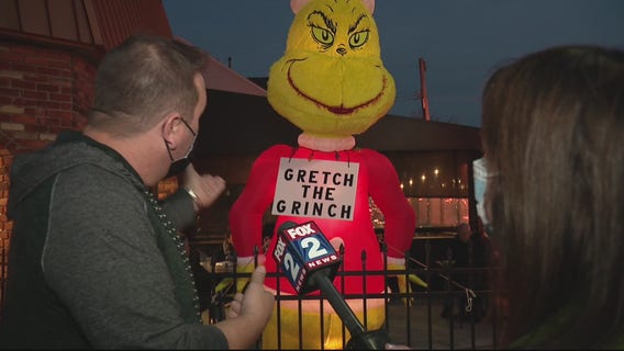 Trenton restaurant puts up giant 'Gretch the Grinch' decoration to protest governor