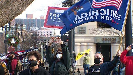 President Trump supporters gather in Lansing to protest alleged election fraud