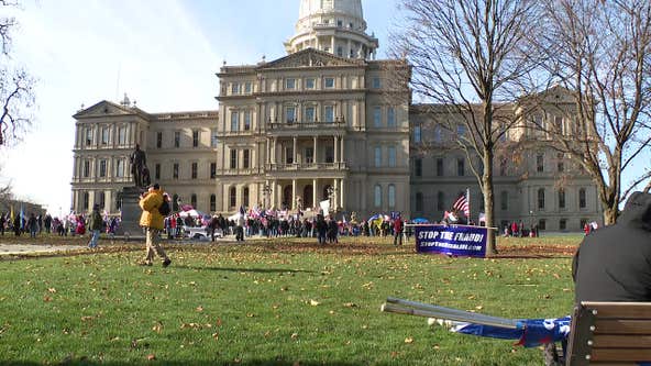 President Trump supporters gather in Lansing to protest alleged election fraud