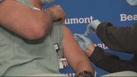 Group of frontline workers at Beaumont get first dose of COVID-19 vaccine in Michigan