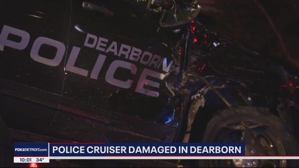 Police cruiser damaged in Dearborn
