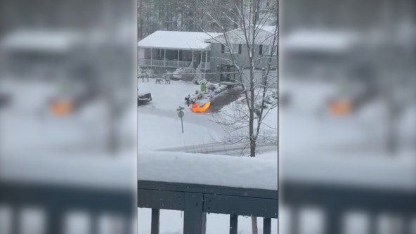 Kentucky man goes viral for clearing snowy driveway with flamethrower