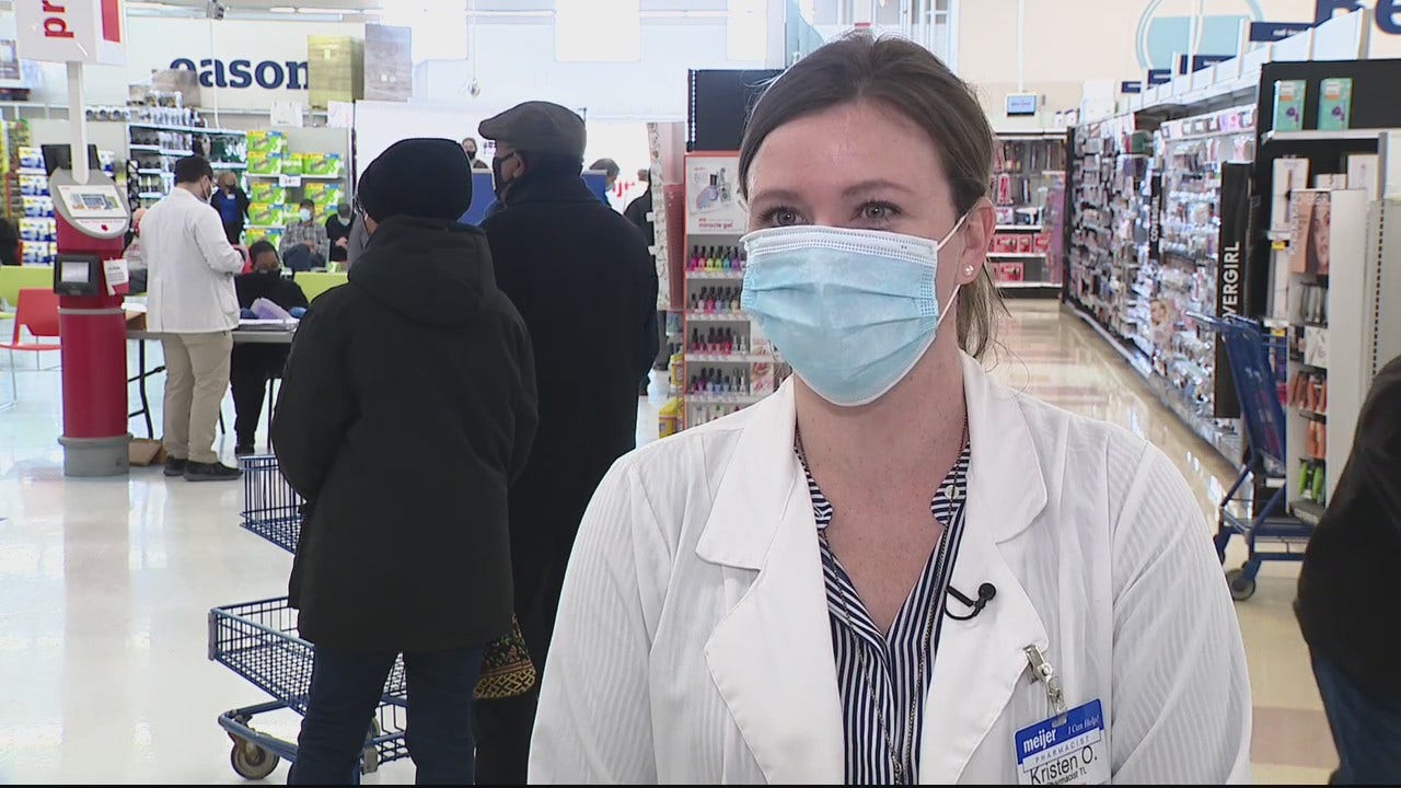 Customers receive Pfizer COVID19 vaccine at Meijer stores