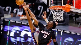 Heat rally from 19 down, top Pistons 113-107 to end slide