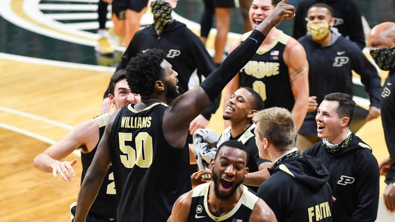 Williams-led Purdue rallies to beat No. 23 Michigan St 55-54