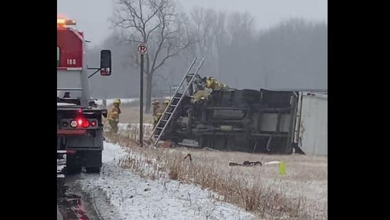 1 dead after semi-truck crash in Chesterfield Township