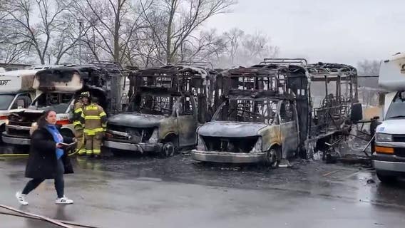 Fire torches 6 SMART buses in Westland, damaging pavement and property