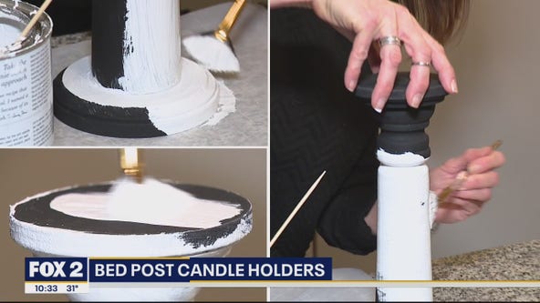 Making candle holders from old bed posts