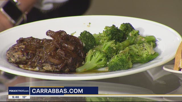 Making grilled chicken marsala with Carrabba's Italian Grill