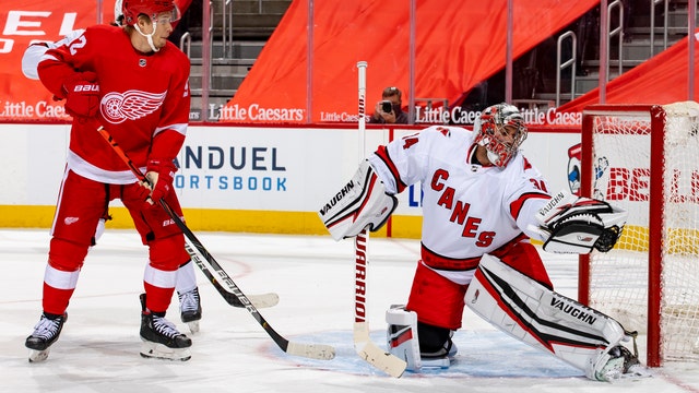 Hurricanes open with 3-0 win over rebuilding Red Wings