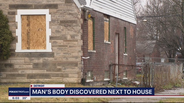 Man found dead on side of house on Detroit's east side