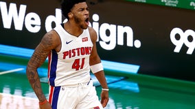 Bey scores 30, hits 7 3s to lead Pistons past Boston 108-102