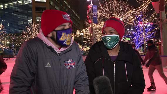 Love is in the air, couples celebrate Valentines Day at Campus Martius Park