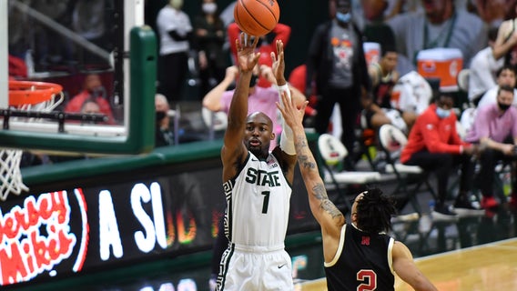 Michigan State ends 4-game skid with 66-56 win over Nebraska