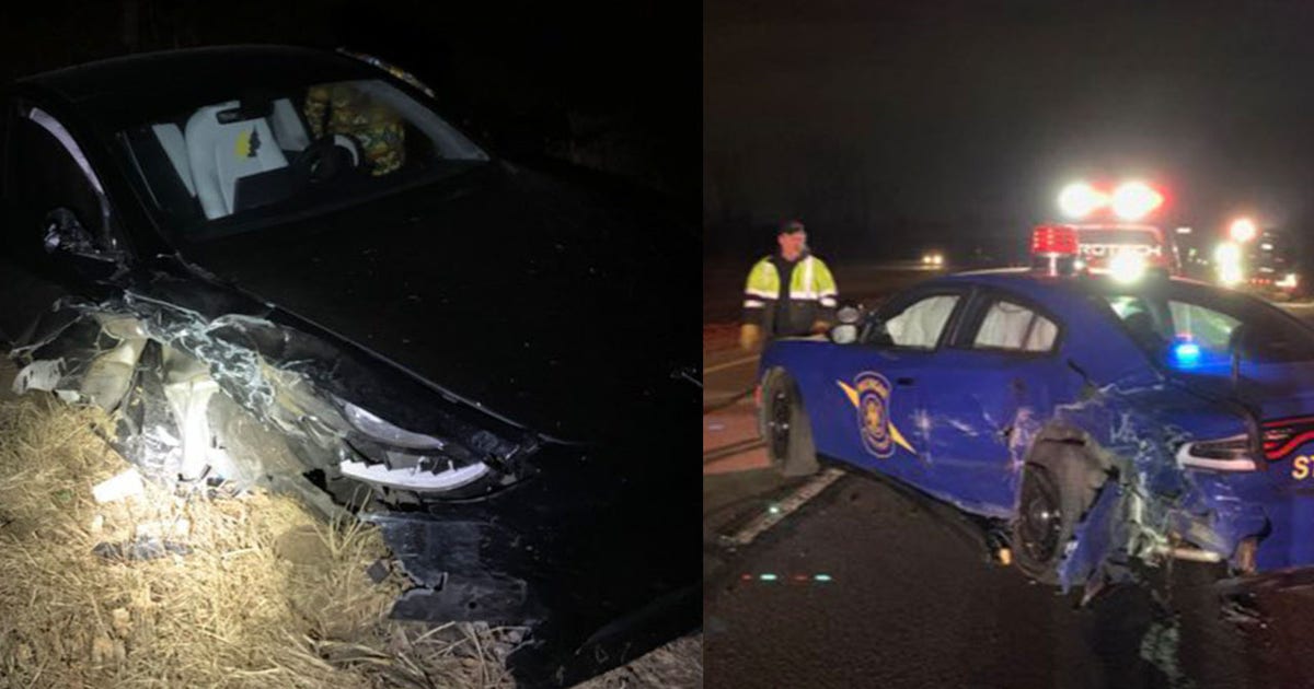 Tesla crashes into Michigan State trooper on auto-pilot | FOX 2 Detroit