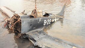 World War II-era plane pulled from Lake Michigan goes on display