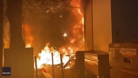 Riot declared in Portland when protesters smash windows, set fires after police kill man