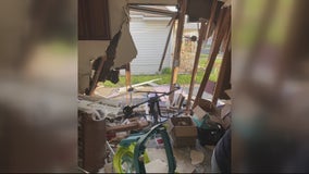 Sisters seek help after car crashes into their home