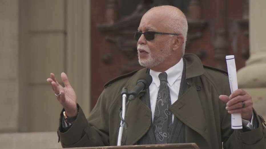 Wayne County Executive Warren Evans attended the protest against the proposed bills.