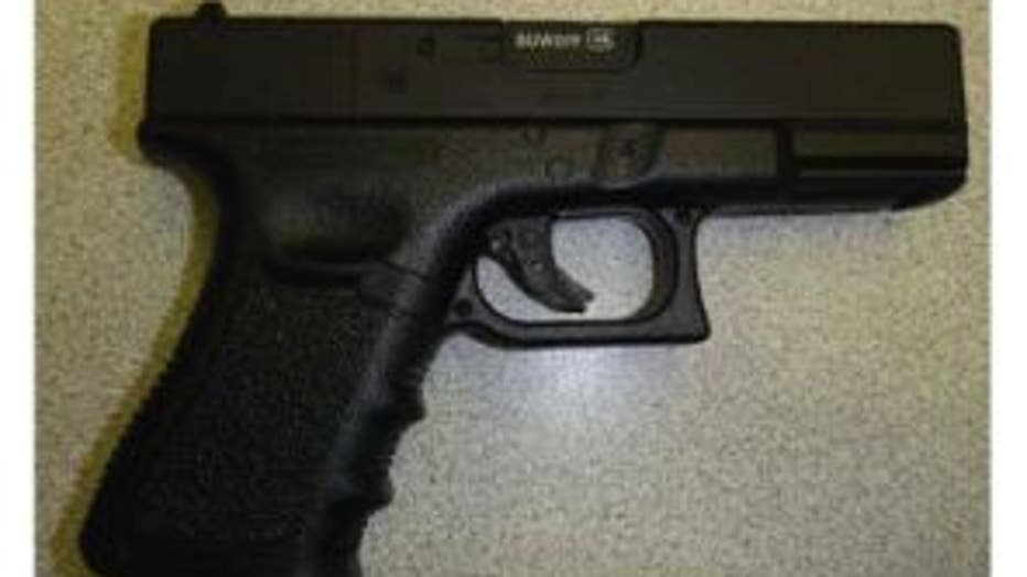 This is a picture of the Airsoft gun used in the robberies that looked like a real pistol. Photo: Pittsfield Township police.