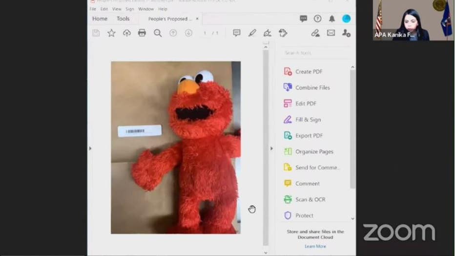 The Elmo doll was submitted as evidence in the court hearing.