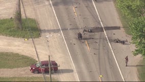 Speeding motorcyclist killed after hitting SUV, landing on another car