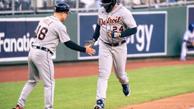 Cabrara’s slam, solo homer lead Tigers over Royals 7-5