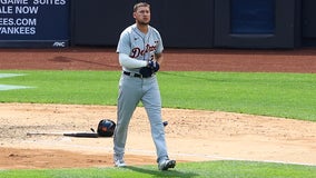 Kluber gets 100th win, Yankees sweep Tigers to reach .500