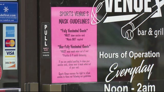 Michigan bar lifts mask mandate for some patrons, asks guests to voluntarily show vaccination card