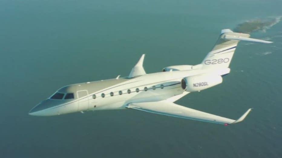 A Gulf Stream g280 like the plane Gov. Whitmer flew on to visit her father in March.