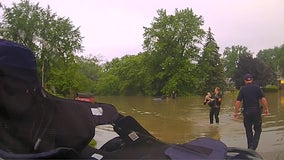 Clinton Township Police swim through flood waters to save 82-year-old woman trapped