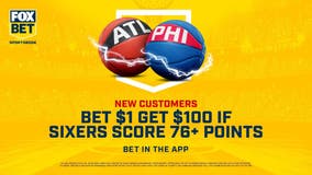 Bet $1 on FOX Bet, get $100 when the Sixers score more than their team name