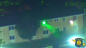Man arrested for shining laser at state police helicopter in Detroit