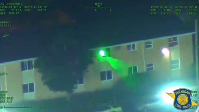Man arrested for shining laser at state police helicopter in Detroit
