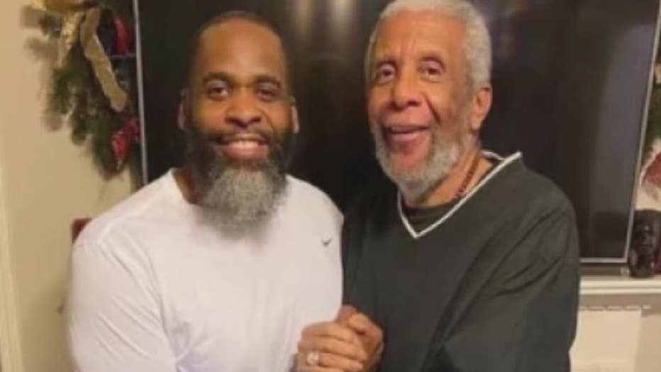 Kwame Kilpatrick and his father, Bernard, in a photo after his prison release.